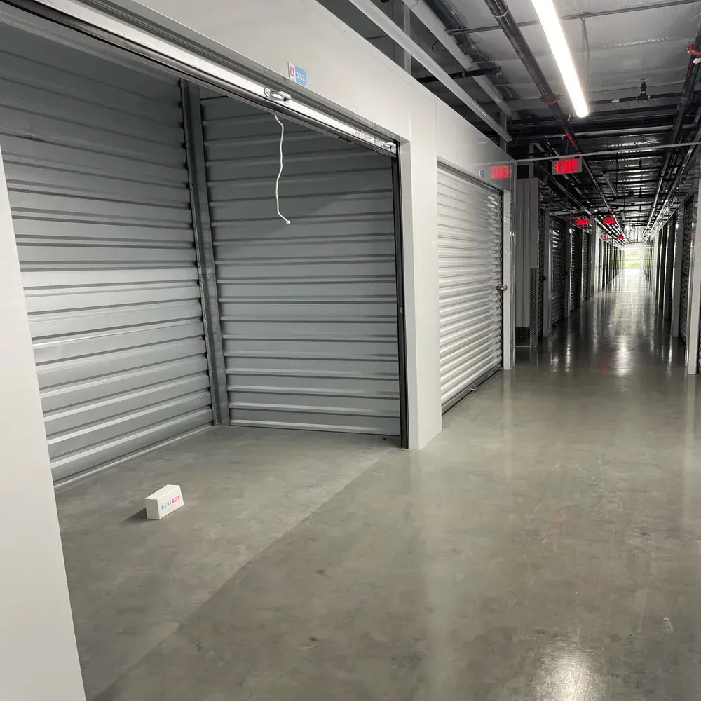 Interior of a storage unit